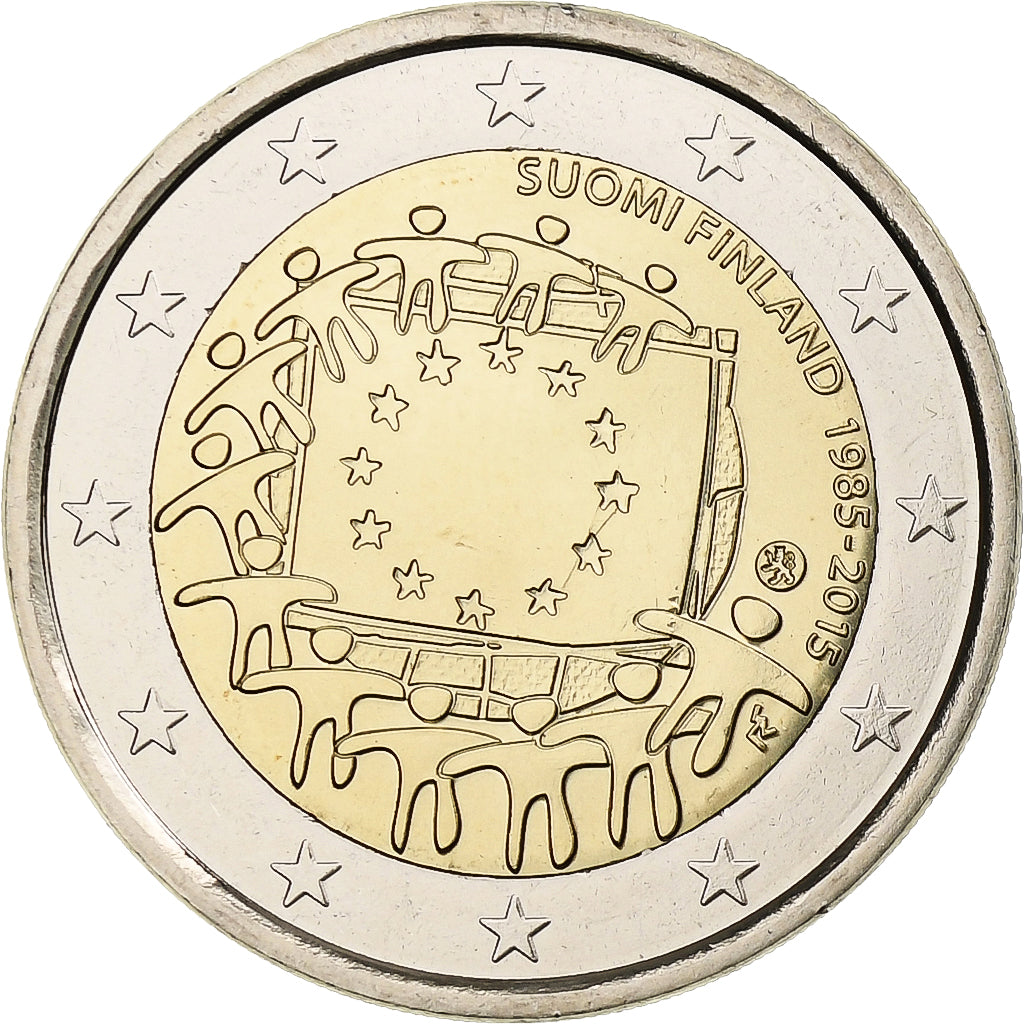 Finlandia,
2 euro,
30 Jahre vor dem Drapeau de l'UE