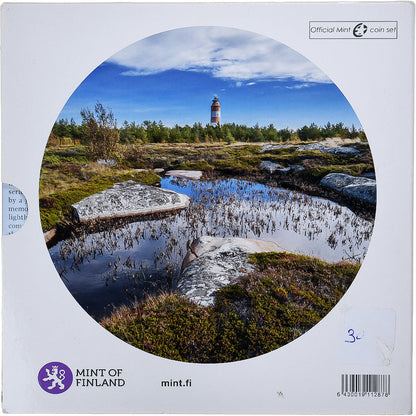 Finlandia, 
  
  Setze 1 ct. - 2 Euro + Jeton, 
  
  Isokari-Leuchtturm